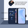 For Samsung Galaxy A26 5G Skin Feel Solid Color Leather Phone Case with Lanyard(Navy Blue)