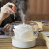 400ml Rose Aromatherapy Diffuser Timing Humidifier with Seven-color Light,CN Plug(White)