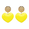 Peach Heart Earrings Retro Series Acrylic Stud Earrings for Women(Yellow)