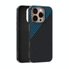 For iPhone 15 Pro ABEEL C Carbon Fiber Series 6D Micro Relief MagSafe Phone Case(Black Blue)