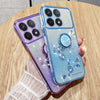 For Xiaomi Redmi K70 Gradient Glitter Immortal Flower Ring All-inclusive Phone Case(Blue)