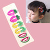 6 PCS/Set Kids Hair Accessories Fruit Hairpins Cartoon Rainbow Hair Clip(Strawberry watermelon 7#)