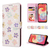 For Samsung Galaxy A04e Bronzing Painting RFID Leather Phone Case(Bloosoming Flower)