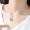 100 Language I Love You Projective Girl Heart Pendant Necklace Jewelry (Silver)