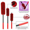 3 PCS / Set Car Beauty Imitation Wool Fiber Stick Wheel Cleaning Brush