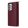 For Samsung Galaxy A23 5G Nine-card Slots Zipper Wallet Bag Leather Phone Case(Wine Red)