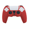 Leather Texture Silicone Protective Case For PS5(Red)