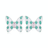 SCE1610 Sterling Silver S925 White Gold Plated Zircon Rhombus Spot Butterfly Stud Earrings