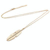 Simple Classic pendant Necklace Feather Necklace Long Sweater Chain Jewelry choker Necklace for Women(Gold)