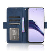 For Realme 13+ 5G Global Skin Feel Calf Texture Card Slots Leather Phone Case(Blue)