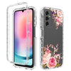 For Samsung Galaxy A24 5G / 4G Transparent Painted Phone Case(Pink Rose)