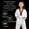 Taekwondo Clothing Child Adult Cotton Men And Women Taekwondo Training Uniforms, Size: 150(Alphabet Collar Long Sleeves)