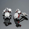 Brass Music Series Instrument Note Cufflinks, Color: Red Drum Kit