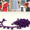 20 Yards Pompom Lace Ribbon Fur Ball Trim For Craft DIY Curtain Home Decorative Clothes Sewing Accessories(Dark Purple)