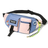 Y9574 Canvas Crossbody Single Shoulder Backpack Light Sports Chest Bag Blue+Lanyard