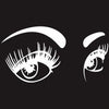 D-821 Beauty Eyes Pattern Car Modified Decorative Sticker(White)