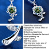 XMA033 925 Silver Necklace Moissanite Sunflower Flower Pendant Jewelry, Color: Green