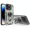 For iPhone 14 Pro Max Metal Rotating Bracket TPU + PC Magnetic Phone Case(Gray)