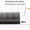 XINUO 10rows /Box Single Flat Hair Eyelash Extensions Double Tip Soft Matte False Eye Liners, Model: 0.20 D Curved(12mm)