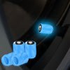 4pcs /Set Luminous Car Motorcycle Tire Modified Valve Cap, Color: Blue White Skull