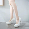 Pearl Lace Wedding Shoes Stiletto Women High Heels, Size:37(Pink)