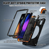 For Xiaomi Pad 7 / 7 Pro Rotatable Holder Silicone Hybrid PC Tablet Case with Shoulder Strap(Black)