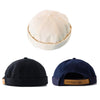 Autumn and Winter Models Cotton and Linen Landlord Hat Cuffed Melon Cap, Size: 56-58cm (Adjustable)(White)