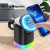 T15 3 in 1 Magnetic Magsafe Wireless Charger Folding Charging Stand For iPhone / iWatch / AirPods(White)