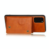 For Samsung Galaxy Note 20 Double Buckle PU + TPU Shockproof Magnetic Protective Case with Card Slot & Holder(Brown)