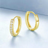 S925 Sterling Silver Gold-plated Silver Hoop Earrings Ear Ornaments, Color: Gold M
