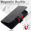For iPhone 12 Suteni J07 Multi-functional Horizontal MagSafe Denim Leather Phone Case(Black)