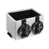 Car Armrest Box Folding Storage Box Multifunctional Water Cup Holder(Leather Beige)