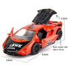 320-1 4pcs/set 1:60 Alloy Car Toy 3 Open Doors Back Force Sports Car Model
