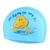 Children Cartoon Hippo Pattern PU Coated Waterproof Swimming Cap, Pattern Random Delivery(Lack Blue)
