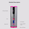 USB Charging Automatic Hair Curler Portable Mini Wireless Multi-function Curling Iron with LCD Display (Pink)