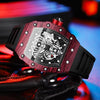 BINBOND B6577 Barrel Shape 30m Waterproof Sports Quartz Watch(Black Silicon-Black-Black)