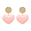 Peach Heart Earrings Retro Series Acrylic Stud Earrings for Women(Light Pink)
