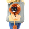 Lion Cat Carrier Bag, Small, Lake Blue - Expandable Canvas