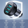 JOYROOM JR-CCD03 3.4A 3 x USB Ports Digital Display Car Charger(Black)