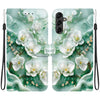 For Samsung Galaxy A34 5G Crystal Texture Colored Drawing Leather Phone Case(Jade Flowers)