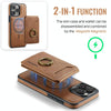 For iPhone 14 Pro Max DG.MING K1 MagSafe Detachable Wallet RFID Back Cover Phone Case(Brown)