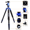 ZOMEI Z888 Portable Professional Travel Aluminium Tripod Monopod with Ball Head for Digital Camera(Blue)