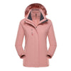 Women Outdoor Waterproof Jacket With Detachable Inner Warm Fleece for Camping Travel, Size: XXXXL(Pink)