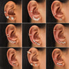DZ-515 Simple Small Drilling Lug Clip Geometric Zircon Earrings
