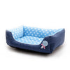 Cosy Cartoon Pet Bed - Small, Blue - Washable Cushion