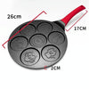 Seven-hole Breakfast Pan Multifunctional Flat Bottom Frying Pan Non-stick Egg Dumpling Pan(Pink Animal Pattern)