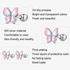 SCE1495 Mini 925 Silver Butterfly Earrings White Gold Plated Earrings