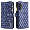 For Samsung Galaxy A56 5G Diamond Lattice Zipper Wallet Leather Flip Phone Case(Blue)