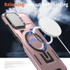 For Samsung Galaxy A05 Shield Frame Holder MagSafe Phone Case(Rose Gold)