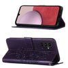 For Samsung Galaxy A24 4G Embossed Butterfly Leather Phone Case(Dark Purple)